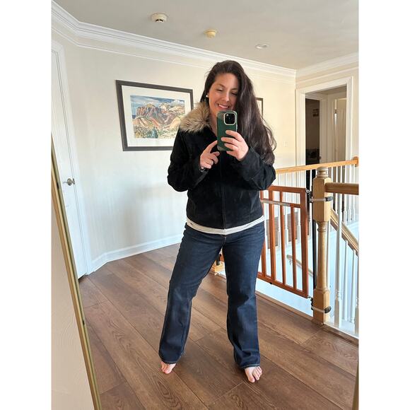 VINTAGE Uniform John Paul Richard’s Suede Jacket Faux Fur Collar L - Picture 5 of 16